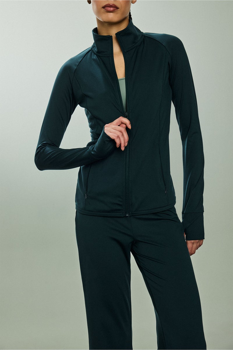 DeFacto Green Woman Fitted Ultra Soft Zip-Up Cardigan Casual - Image 4